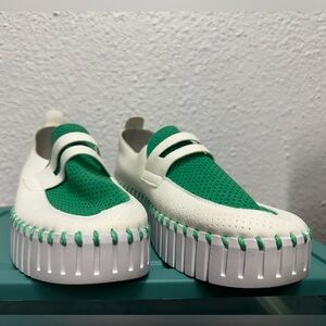 Green and White Women's Loafers